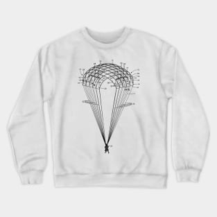 Parachute Vintage Patent Hand Drawing Crewneck Sweatshirt